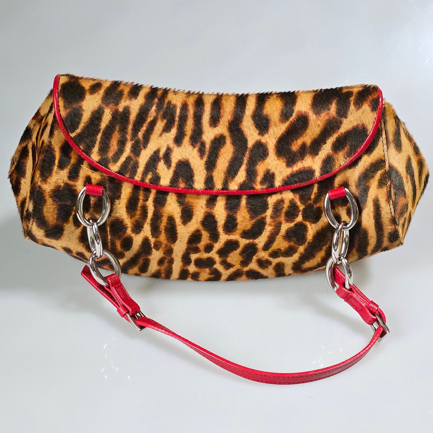 Dior Diva Flap Shoulder Bag Leopard Print Pony Hair