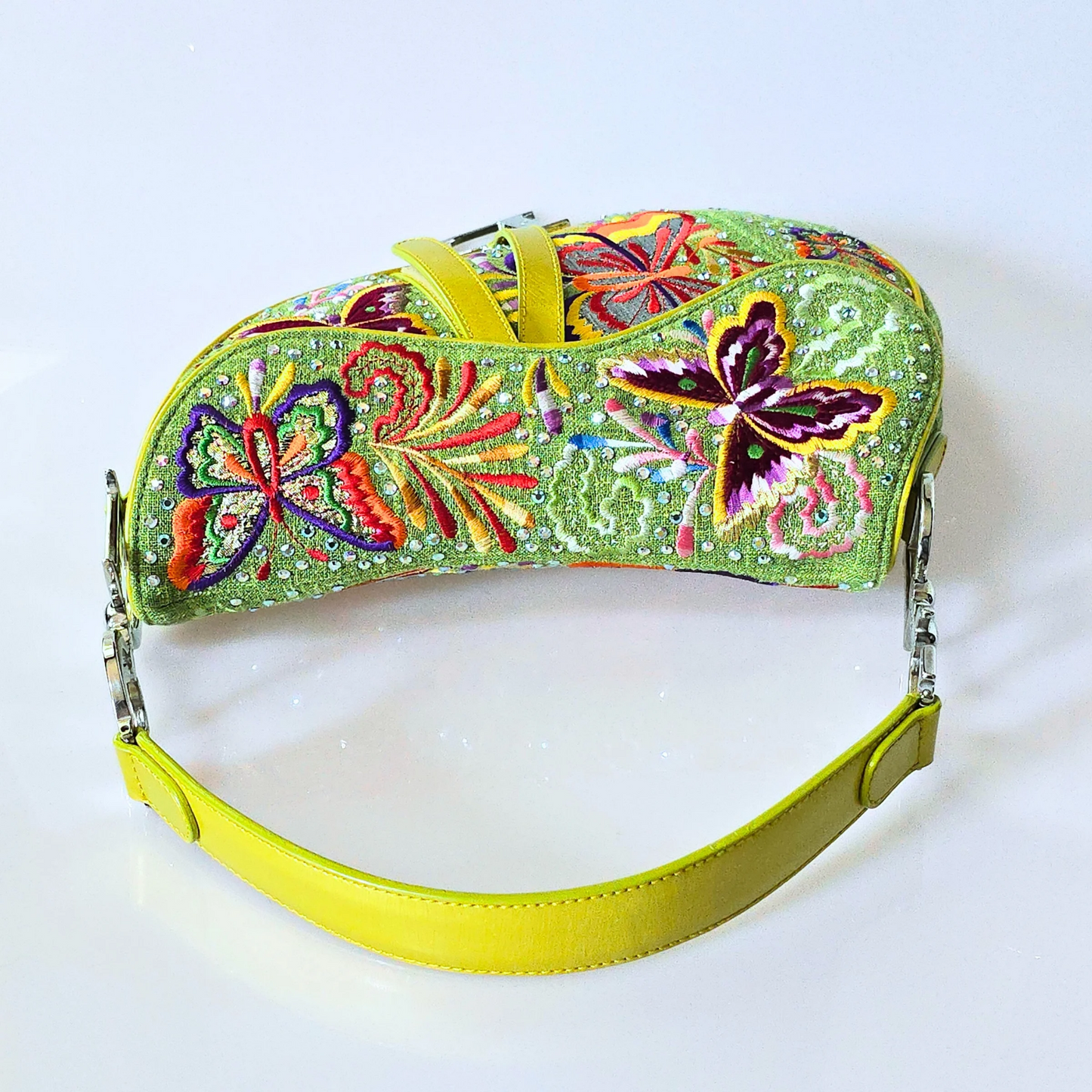Dior Limited Edition Crystal Butterfly Saddle Bag