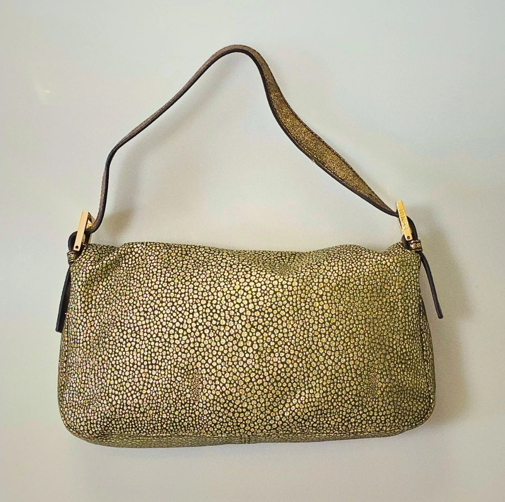 Fendi Baguette in Gold Glittery Lurex