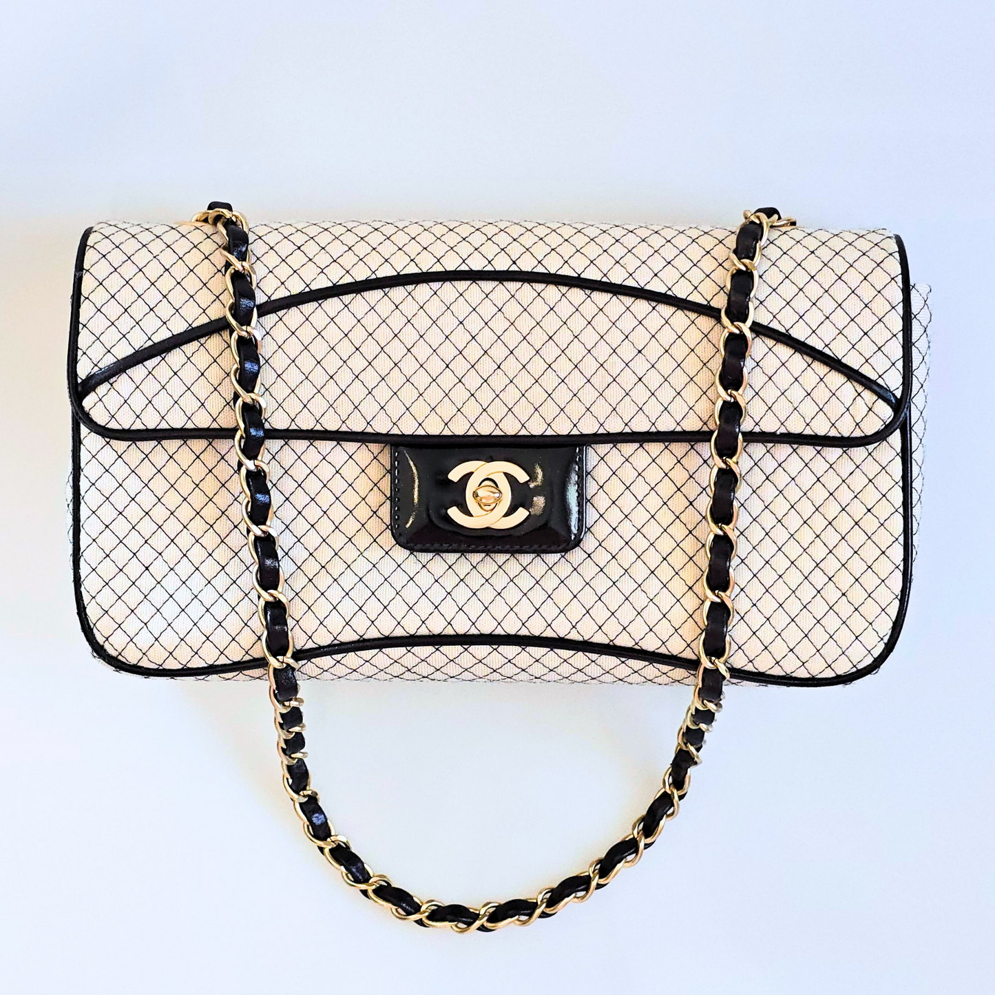 Chanel East West Jersey Flap Bag