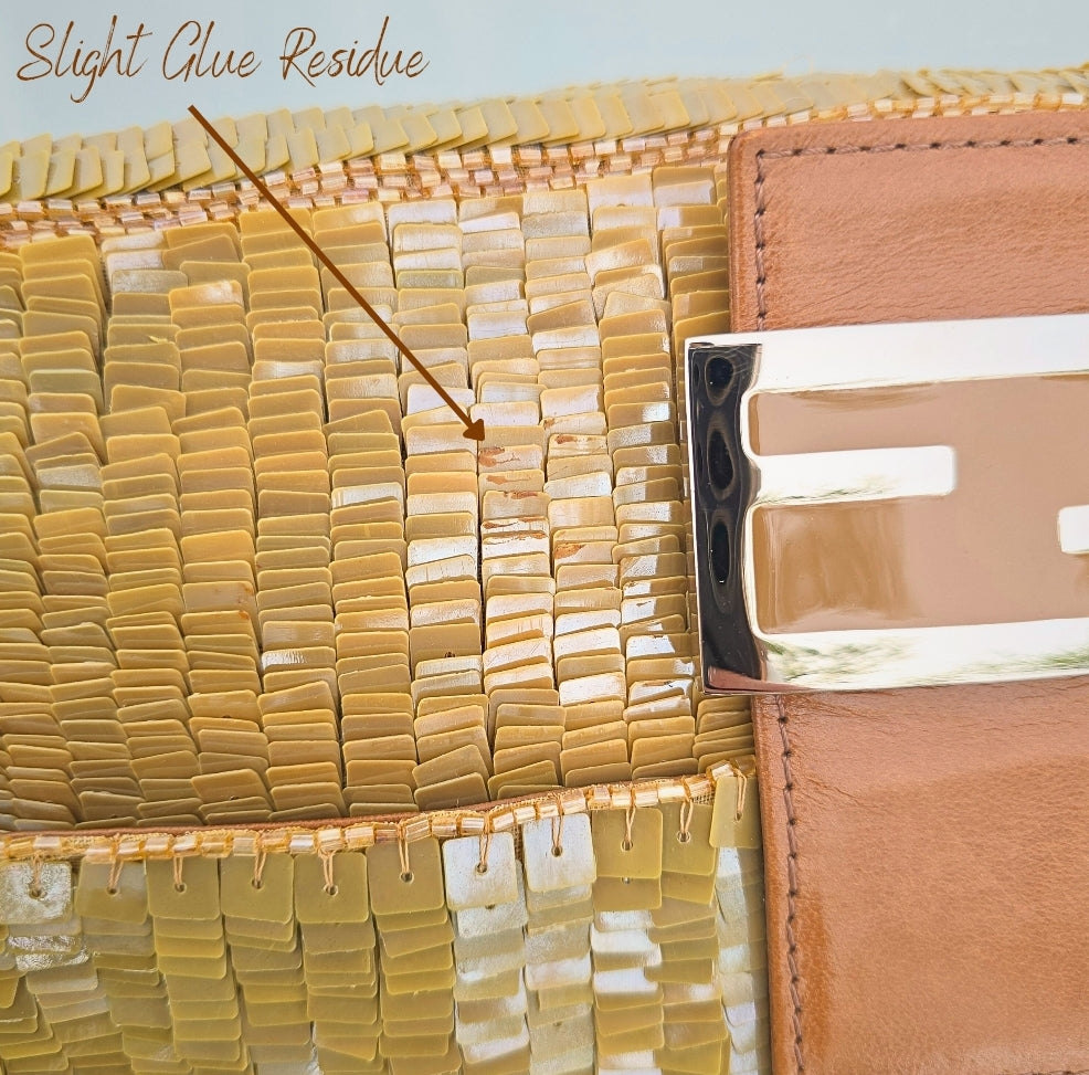 Fendi Sequin Baguette Warm Beige/Tan
