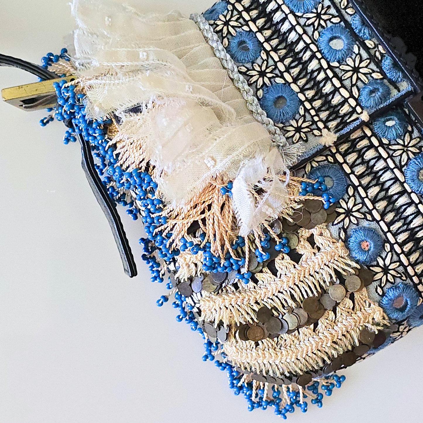 Fendi Baguette Beaded Fringe with Mirror Detail