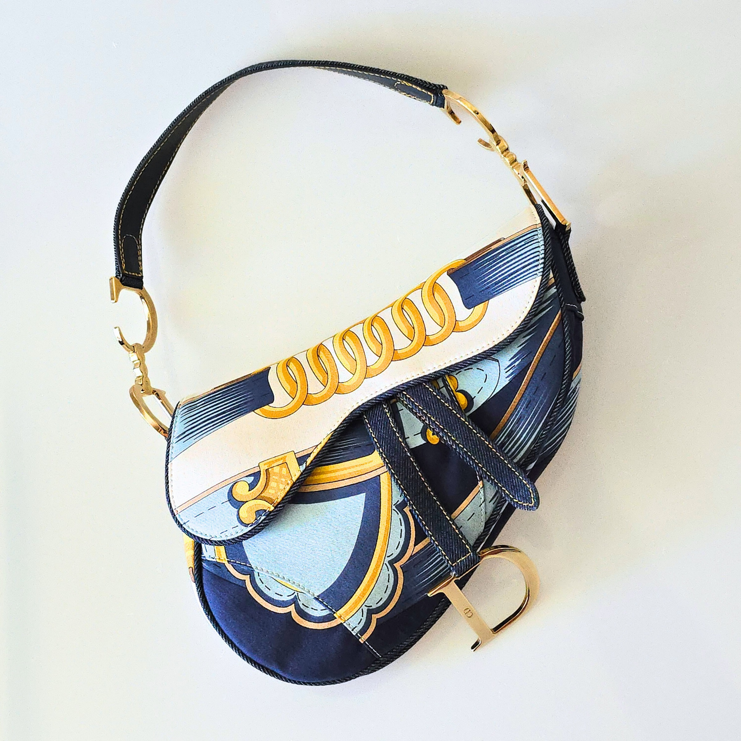 Dior Satin Printed Saddle Bag ASO SATC