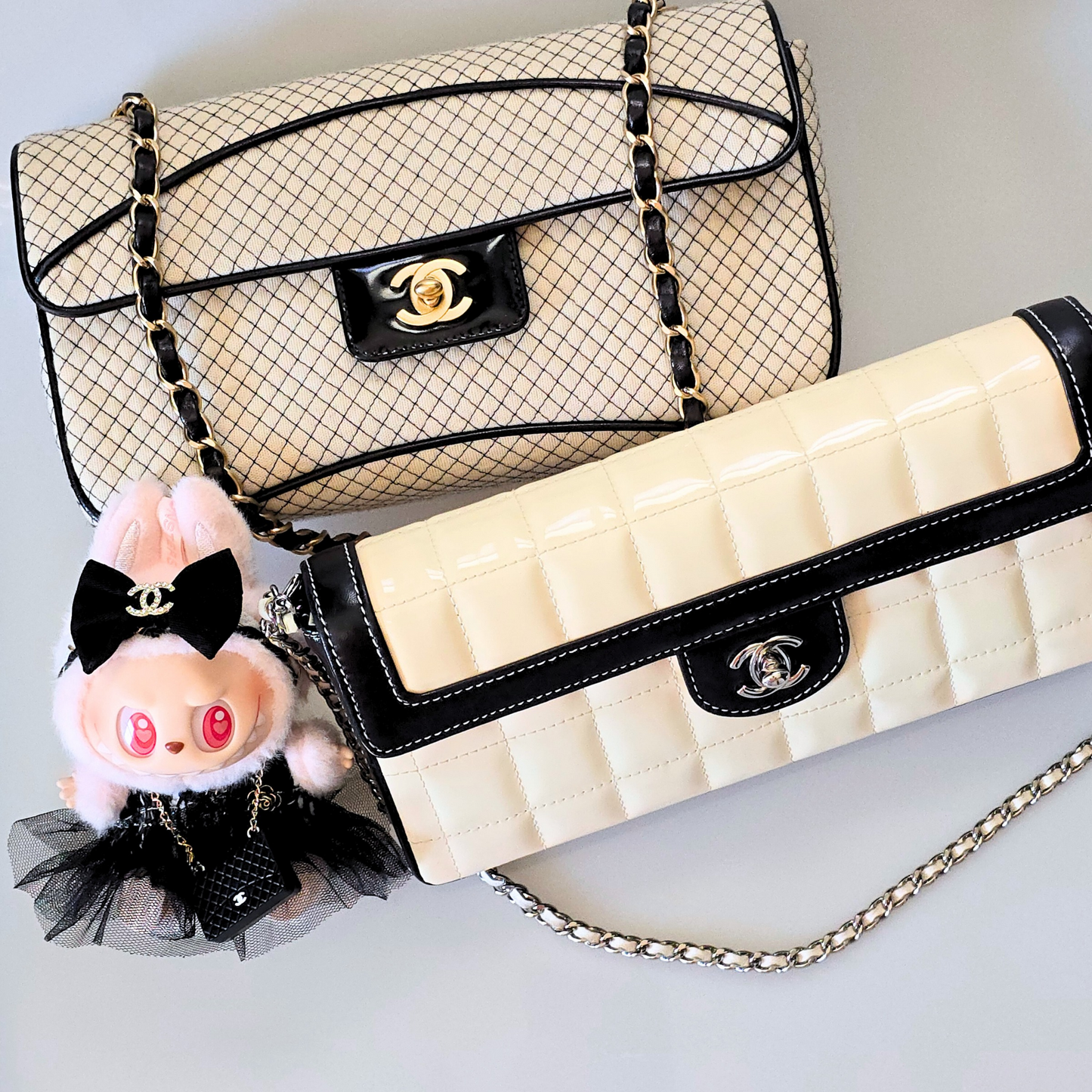 Chanel East West Jersey Flap Bag