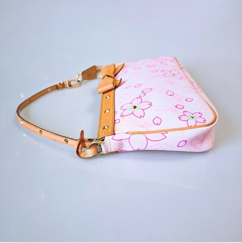 Louis Vuitton Limited Edition Takashi Murakami Cherry Blossom Pochette Sakura Pink
