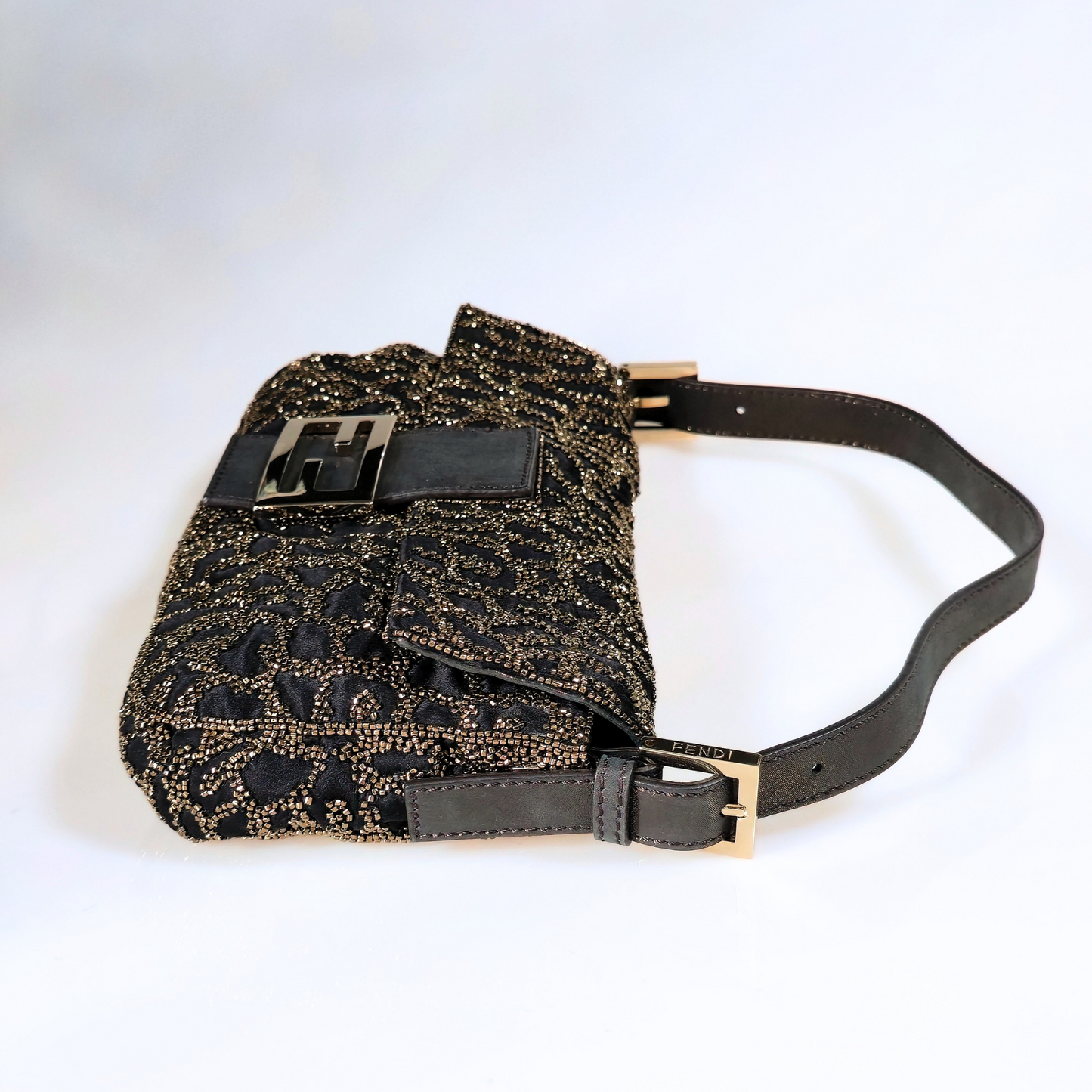 Fendi Baguette Beaded Leopard Print
