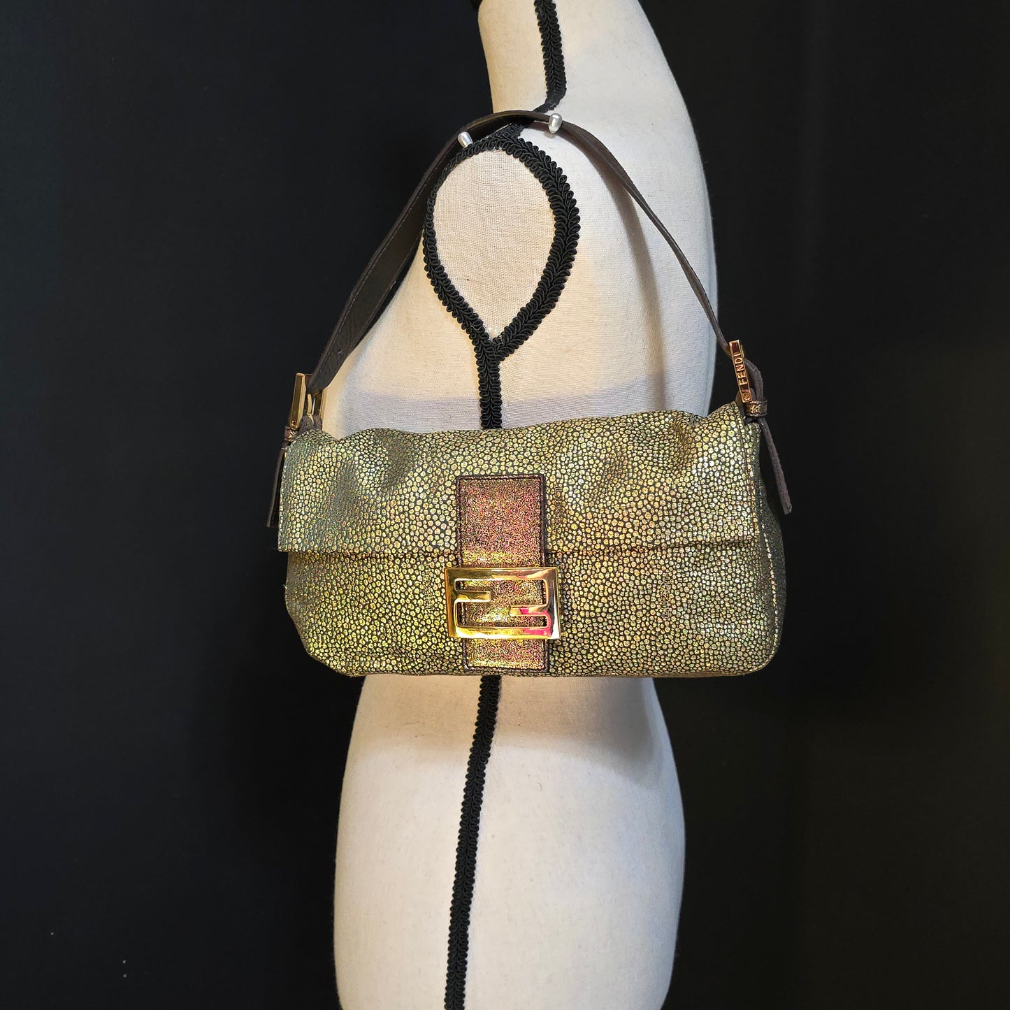 Fendi Baguette in Gold Glittery Lurex