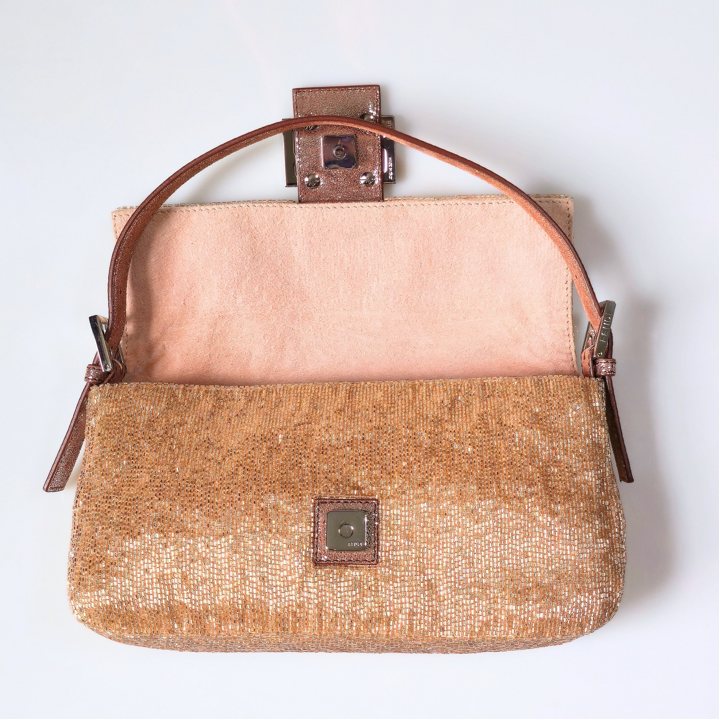 Fendi Baguette Copper-Nude Beaded