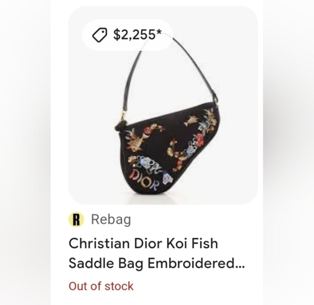 Dior Limited Edition Koi Fish Mini Saddle Bag