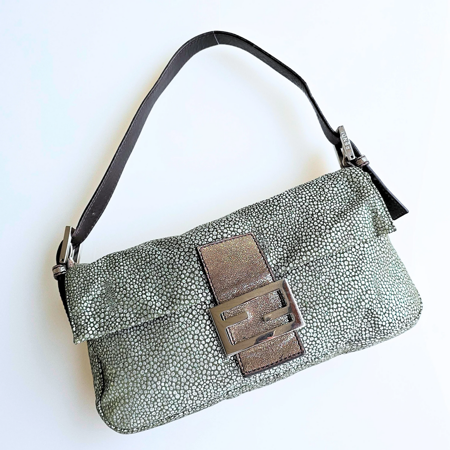 Fendi Baguette in Silver Lurex