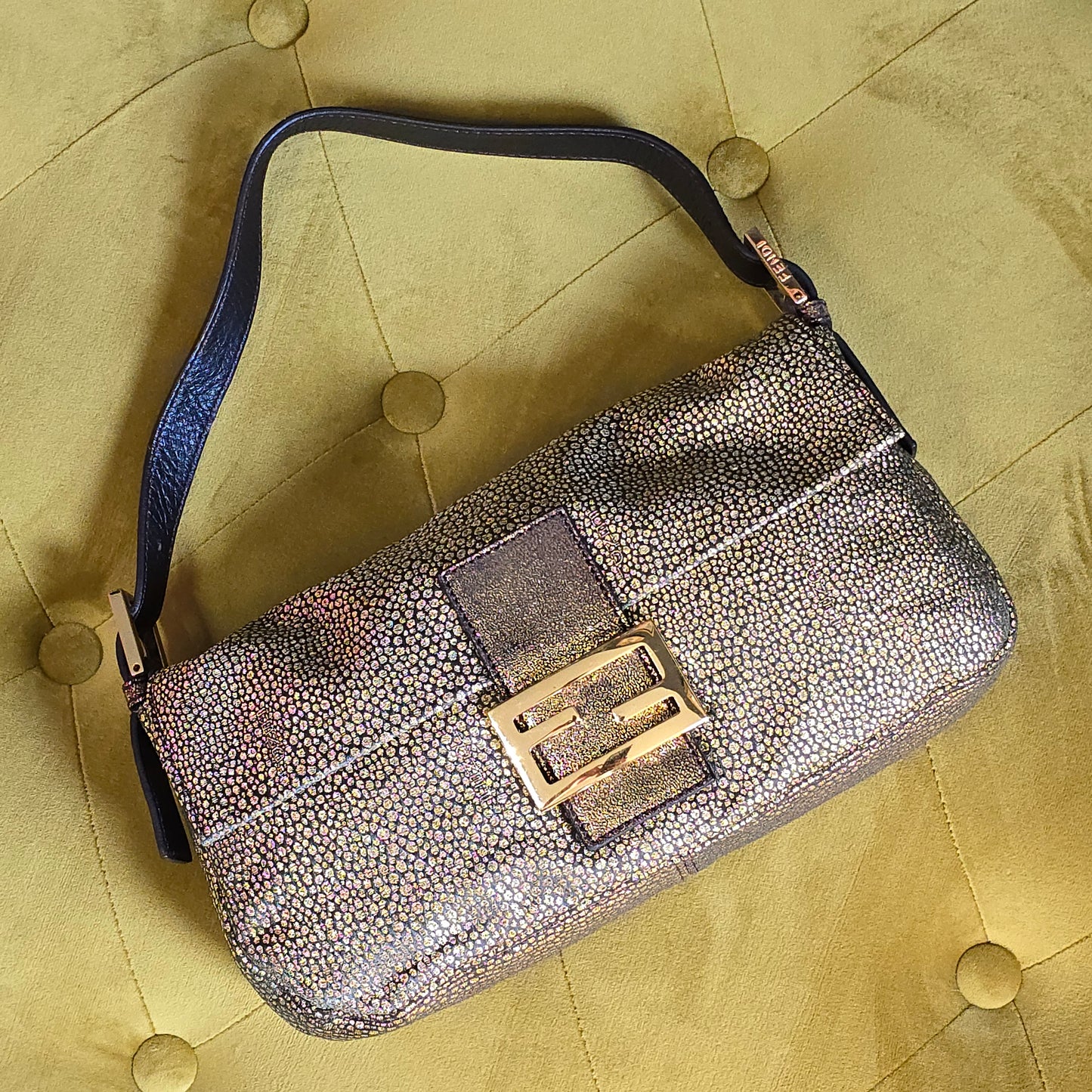 Fendi Baguette in Gold Glittery Lurex