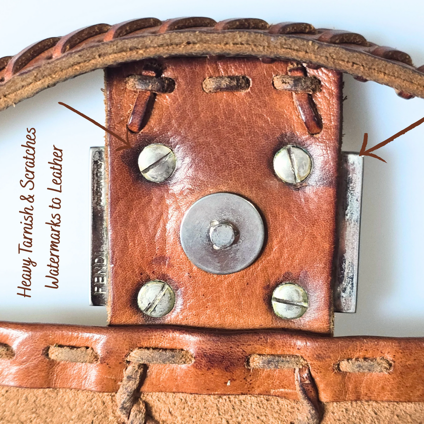 Fendi Baguette Whipstitch Mirror Detailing