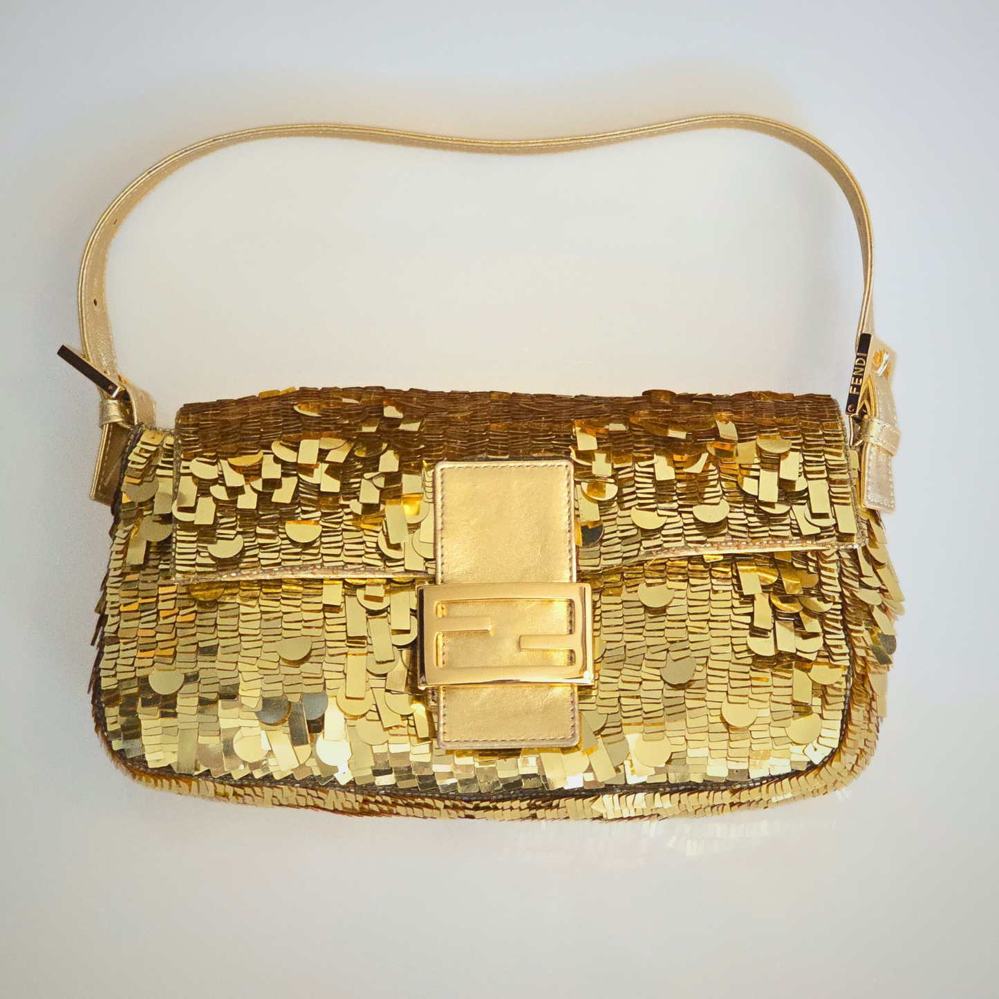 Fendi Baguette Sequins Gold