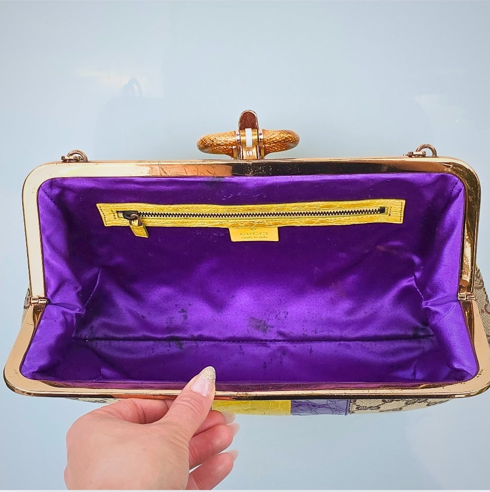 Gucci by Tom Ford Limited Edition Serpent Frame Bag with Alligator Trim