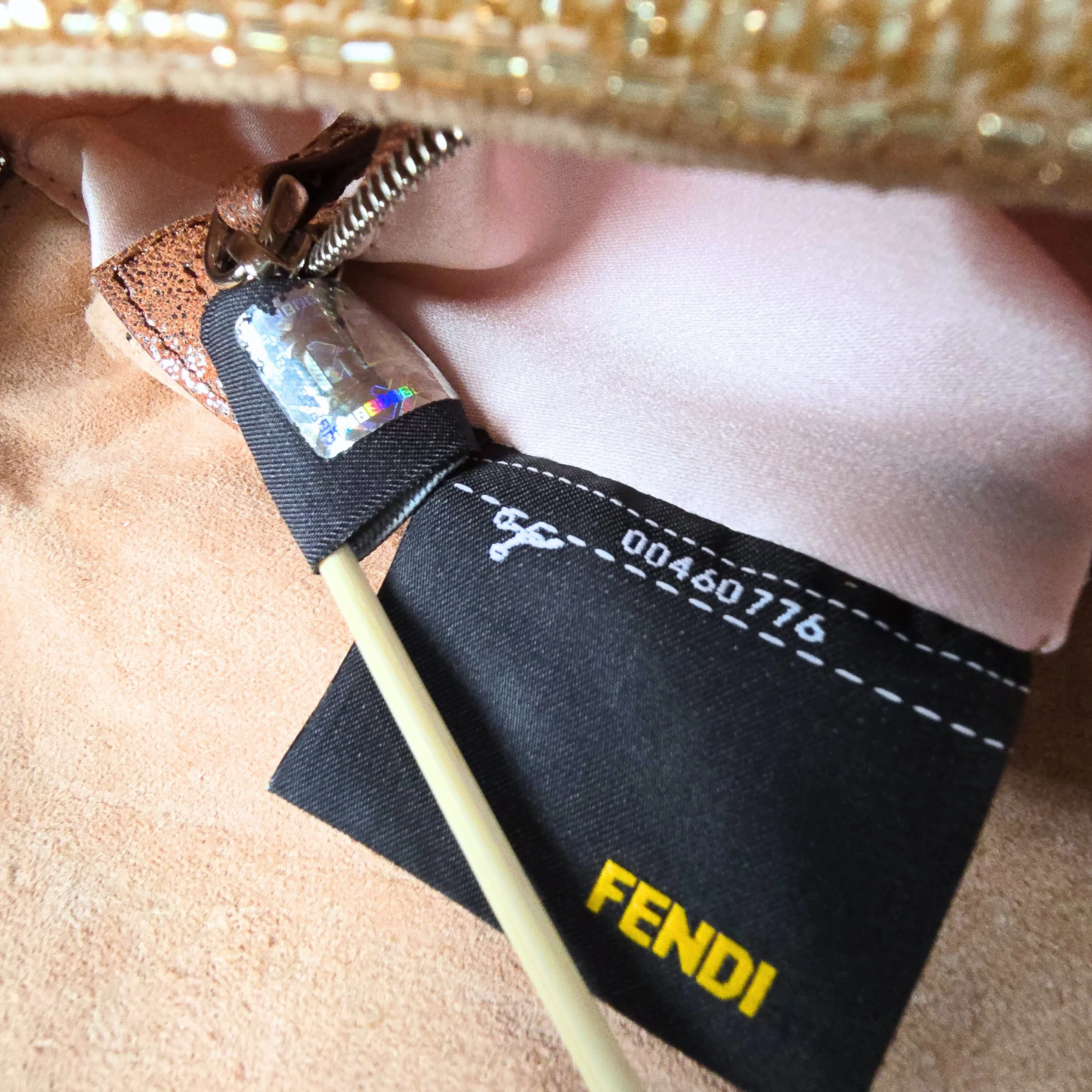 Fendi Baguette Copper-Nude Beaded
