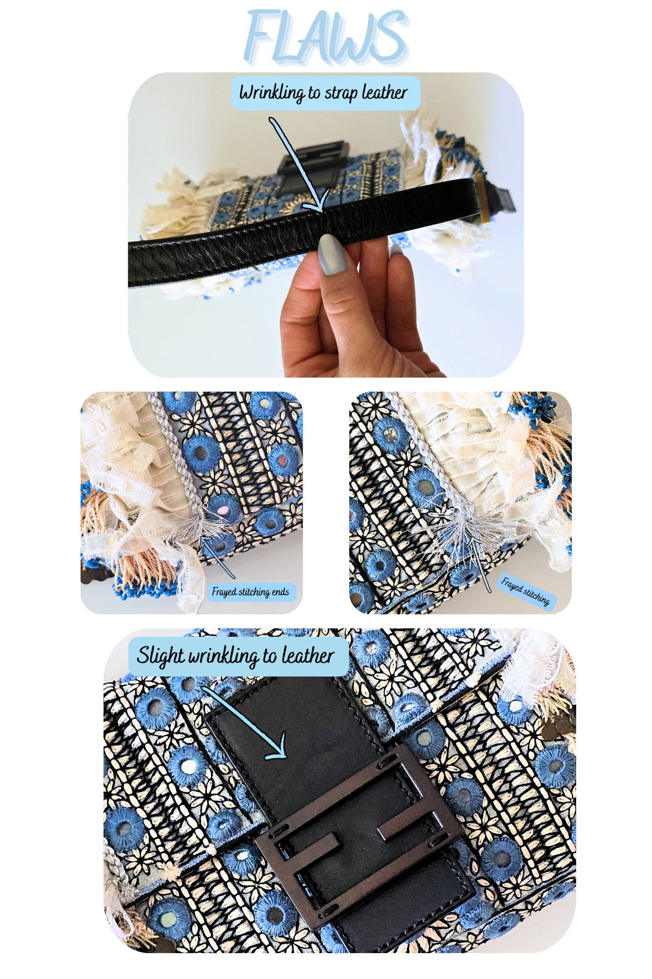 Fendi Baguette Beaded Fringe with Mirror Detail