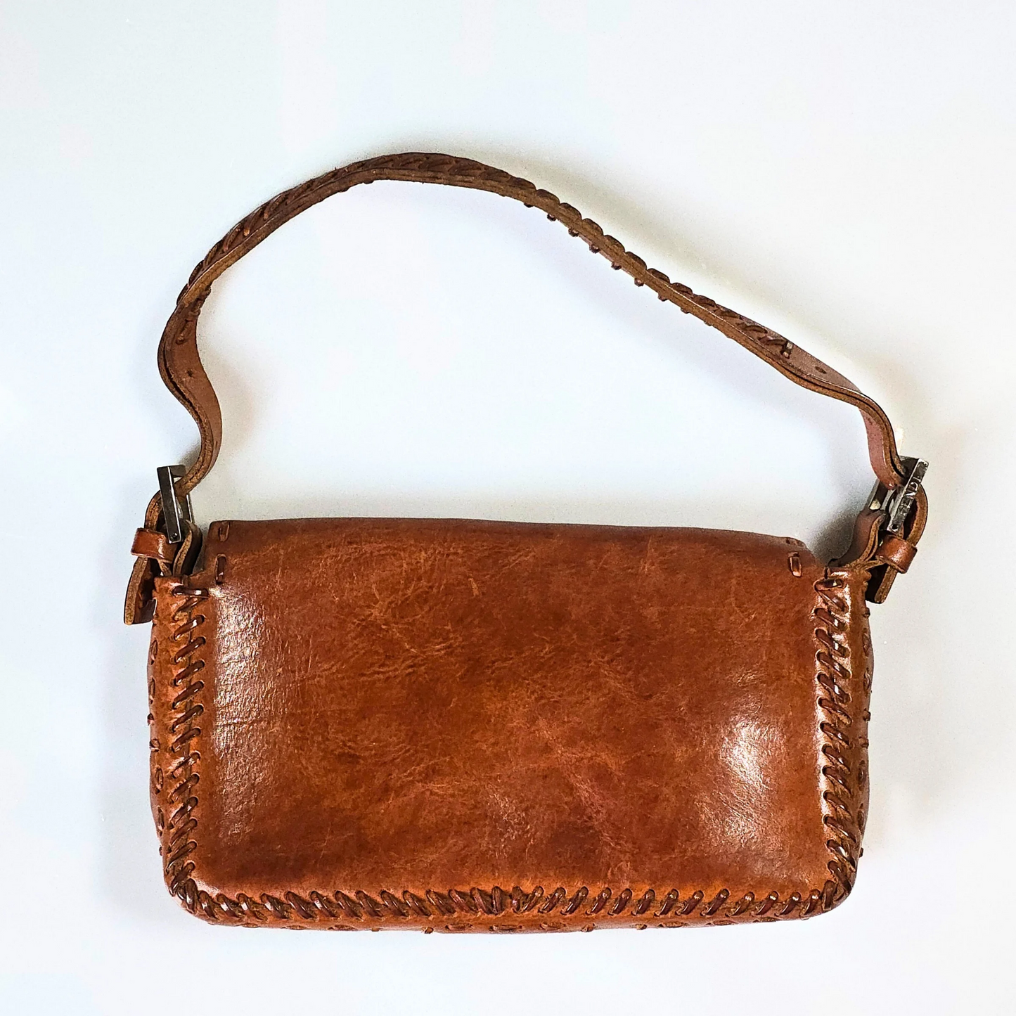 Fendi Baguette Whipstitch Mirror Detailing