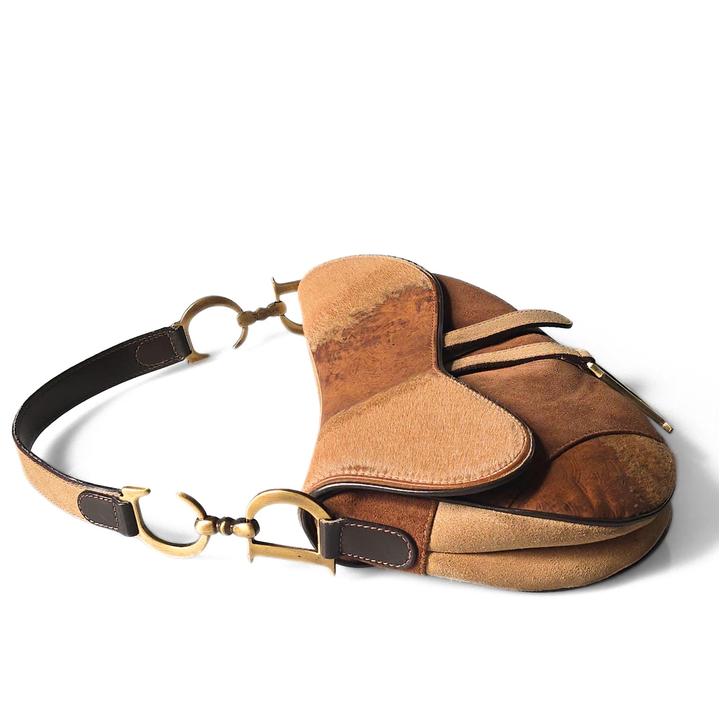 Dior Saddle Bag Ombre Pony-Hair Embossed