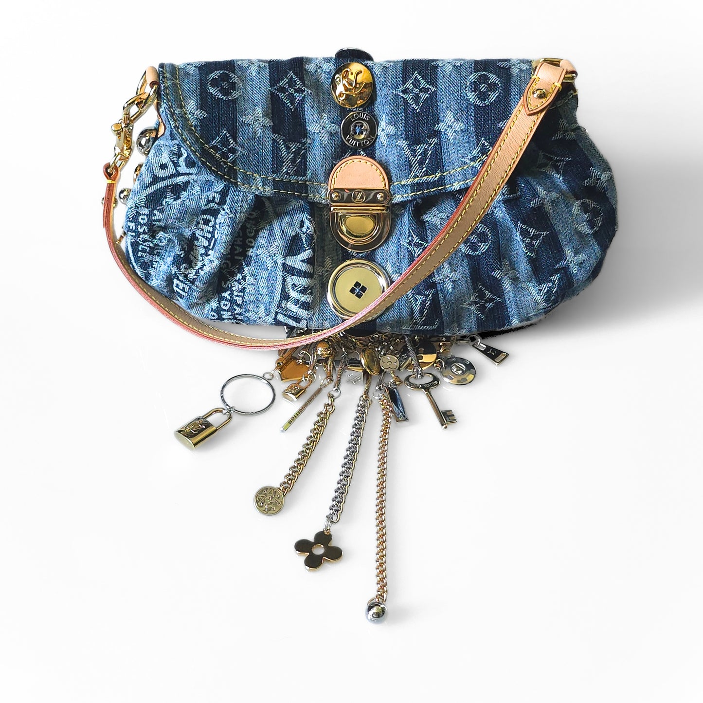 Louis Vuitton Limited Edition 2006 Mini Pleaty Denim Raye with Charms