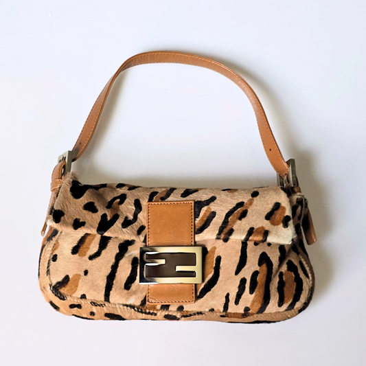 Fendi Baguette Leopard Print Pony Hair