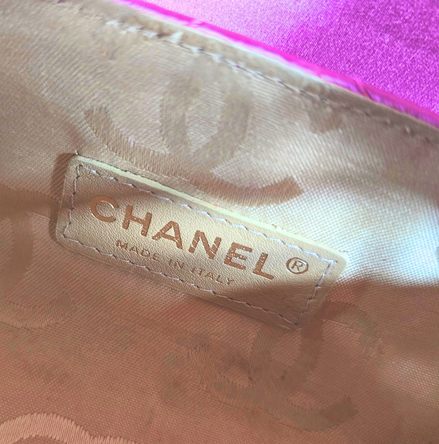 Chanel Mini Satin Barrel Bag Fuchsia Pink