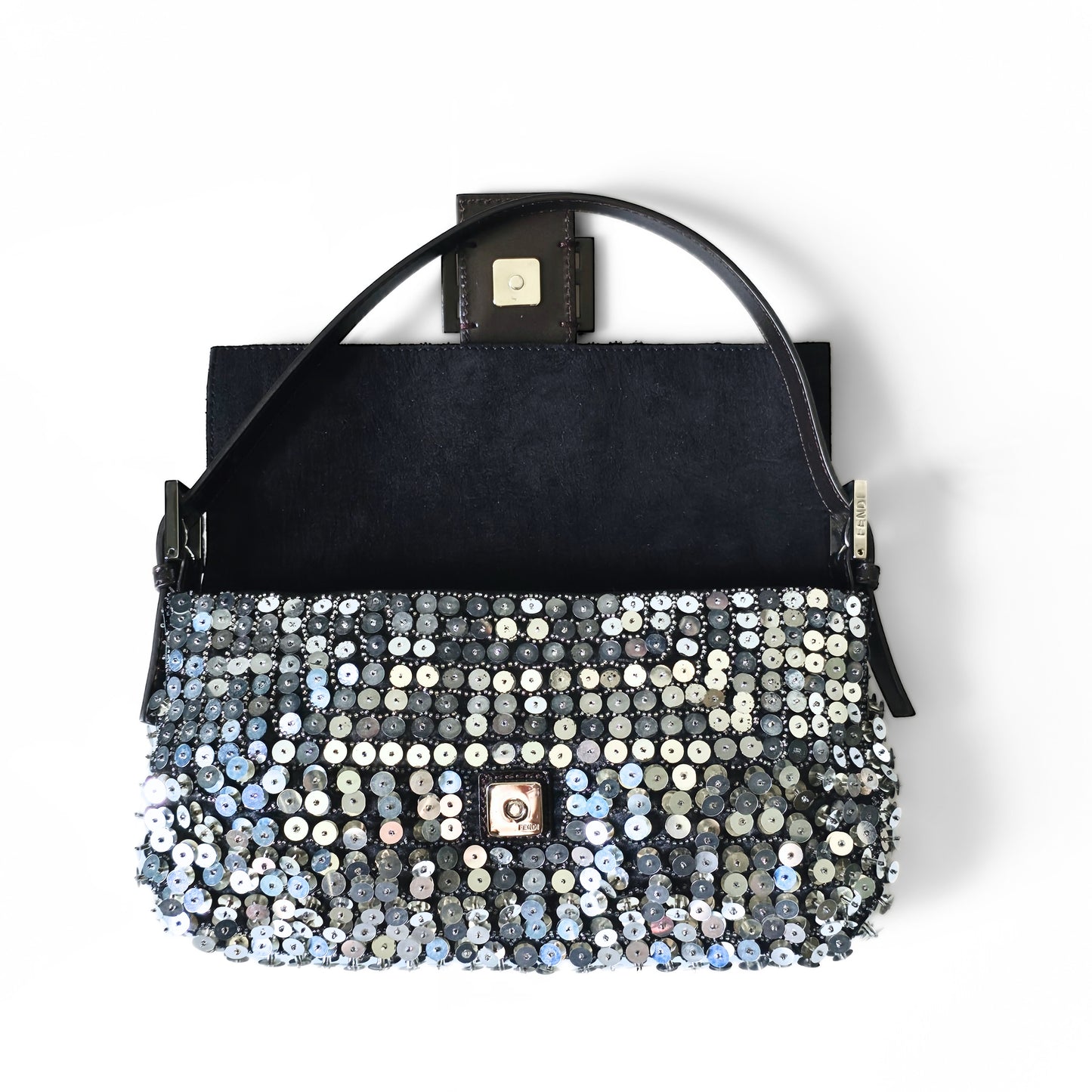 Fendi Baguette Silver 3D Sequins