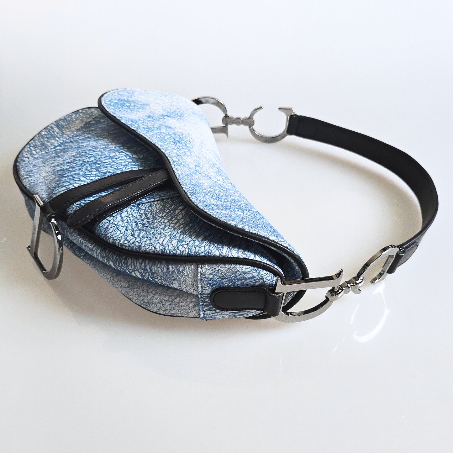 Dior Saddle Bag Denim Tye-Dye Sequin Filigree