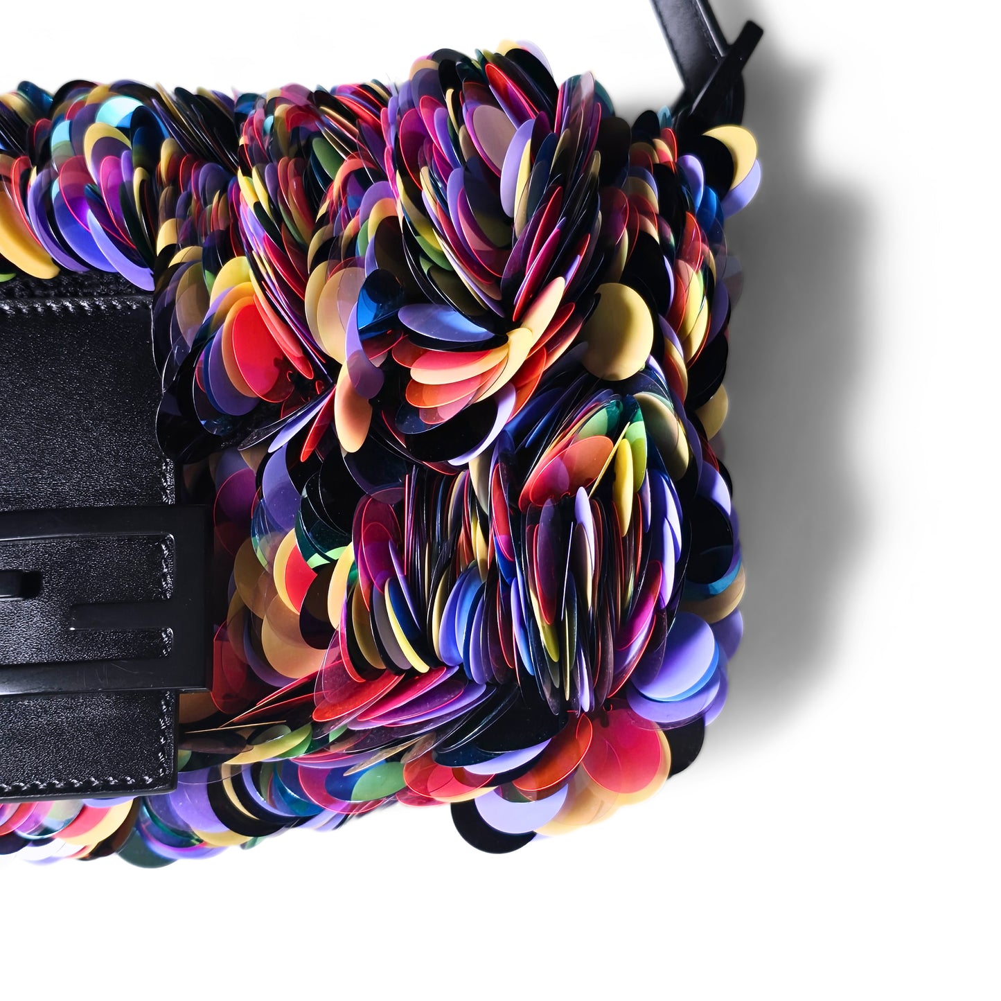 Fendi Baguette Paillettes Swirl Stitch Sequins