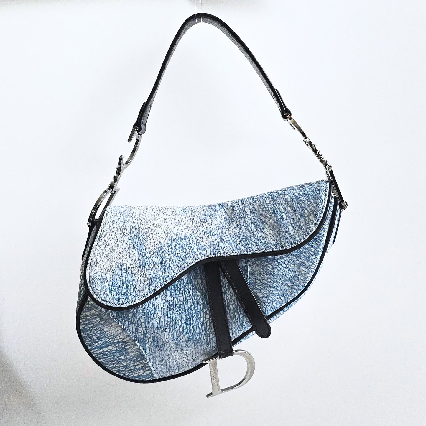 Dior Saddle Bag Denim Tye-Dye Sequin Filigree