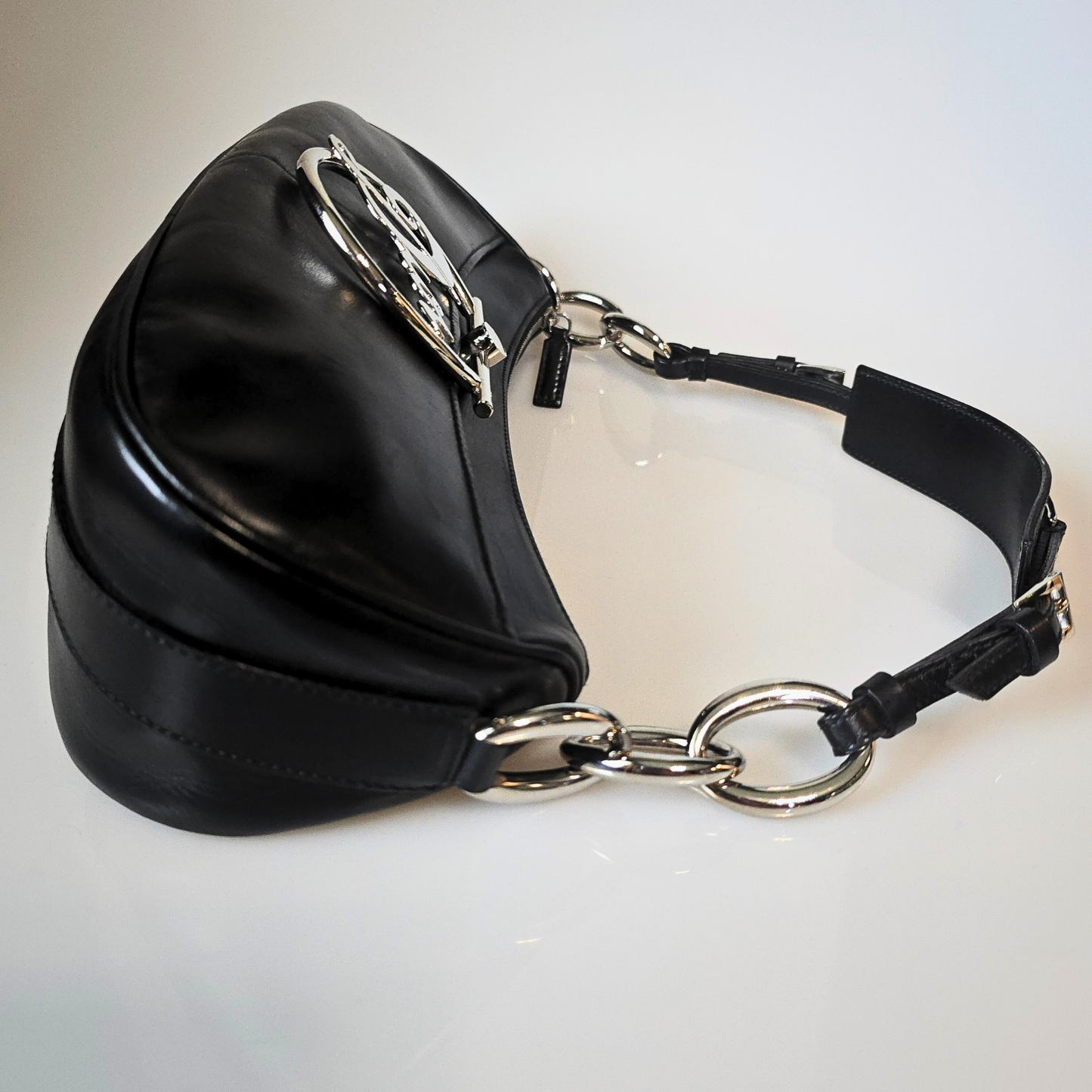Dior Diva Shoulder Bag in Full Black Leather