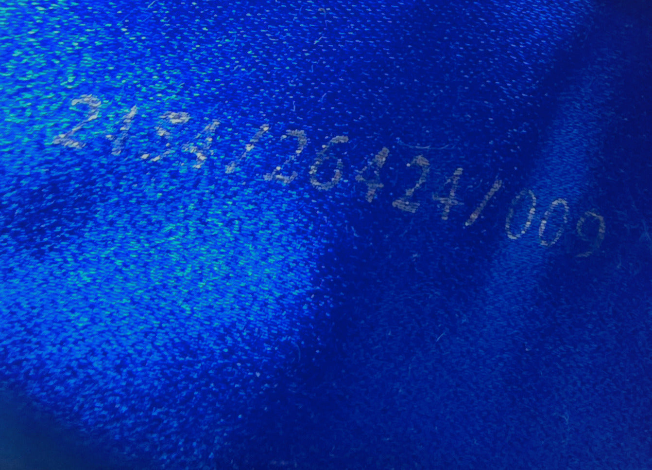 Fendi Baguette Beaded Sapphire Blue Black Leather Detail