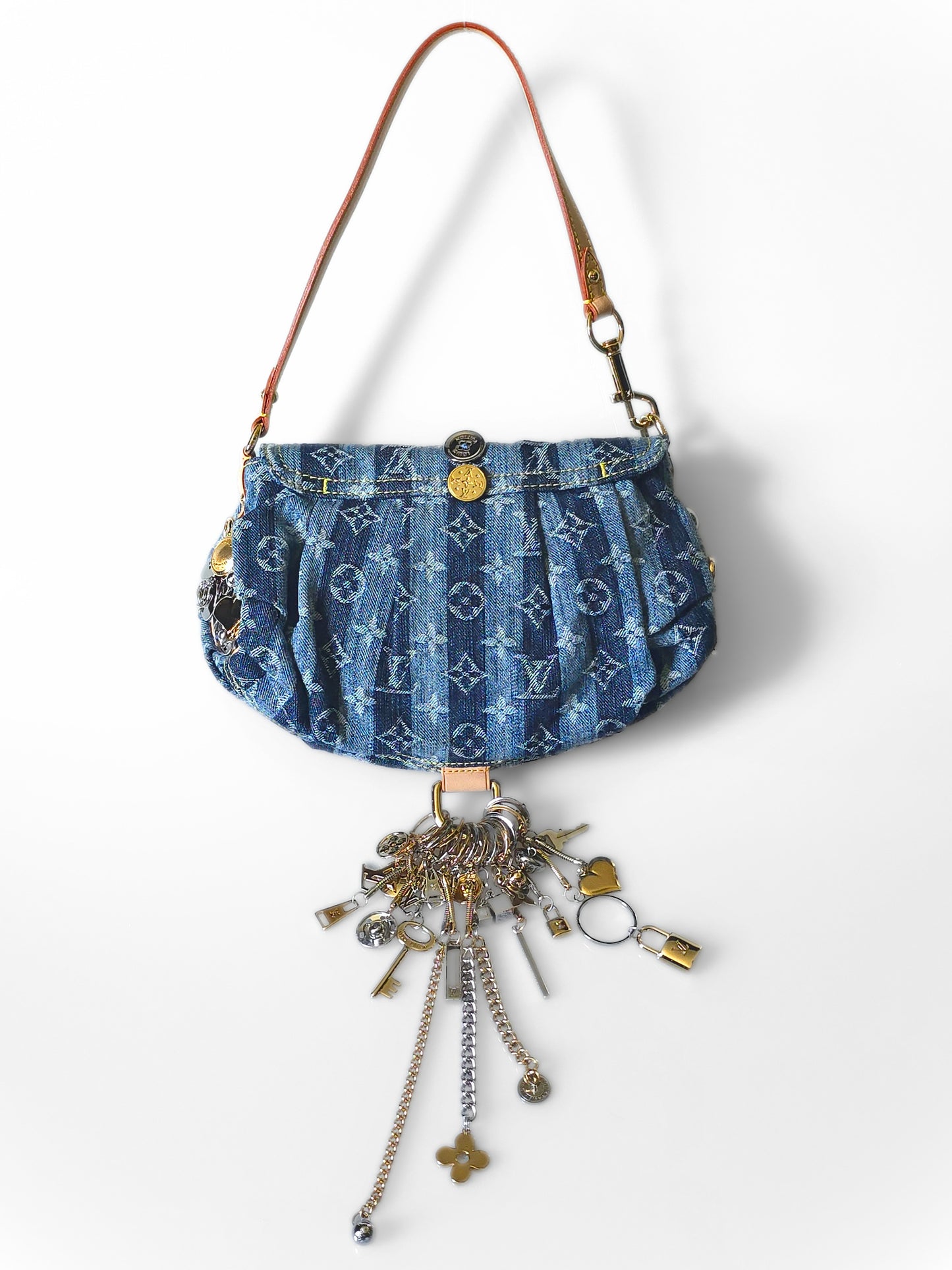 Louis Vuitton Limited Edition 2006 Mini Pleaty Denim Raye with Charms