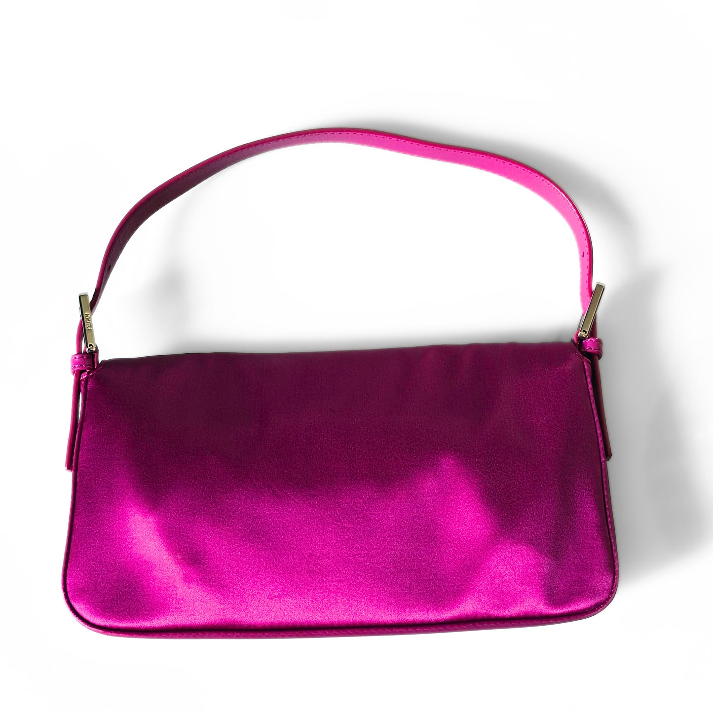 Fendi Baguette Fuchsia Silk Diamond Crystals