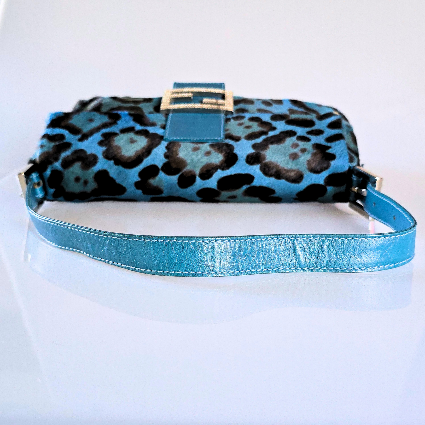 Fendi Baguette Leopard Pony Hair with Crystal Detail