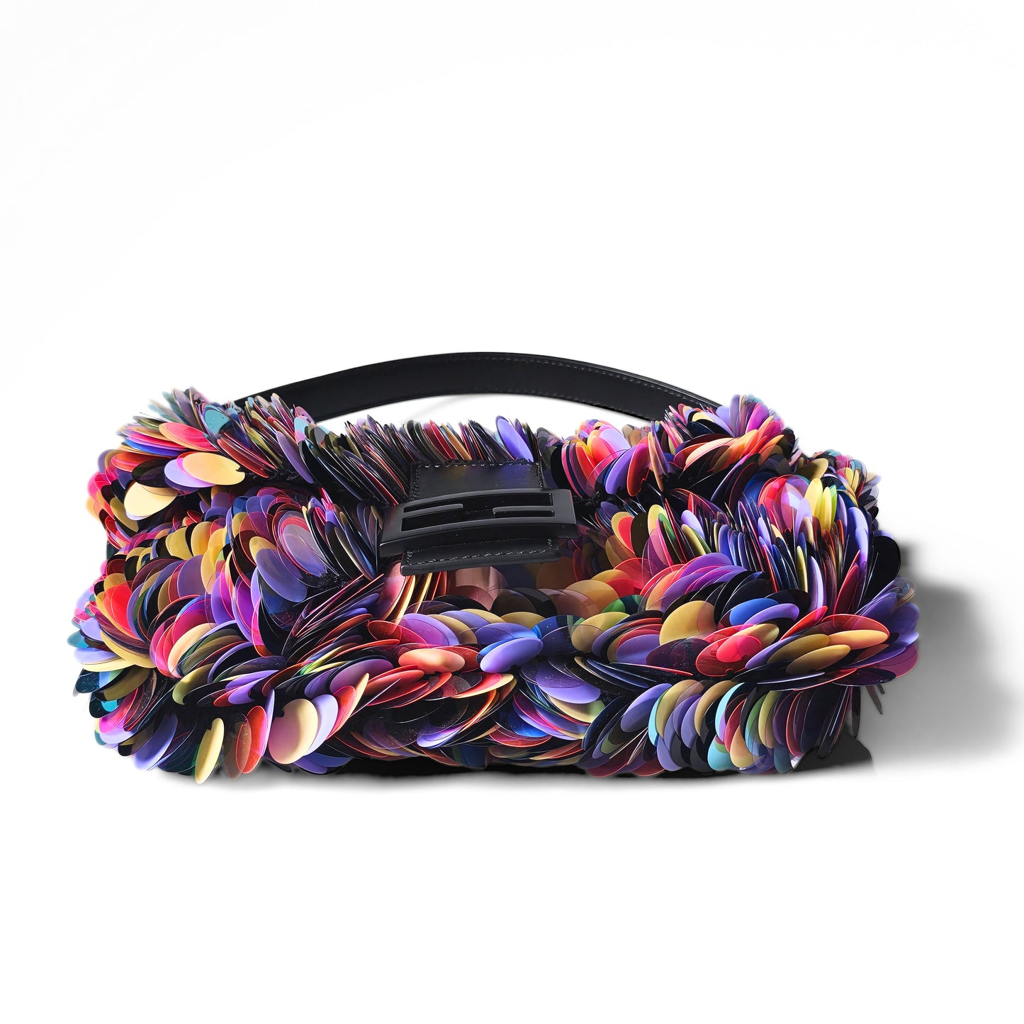 Fendi Baguette Paillettes Swirl Stitch Sequins
