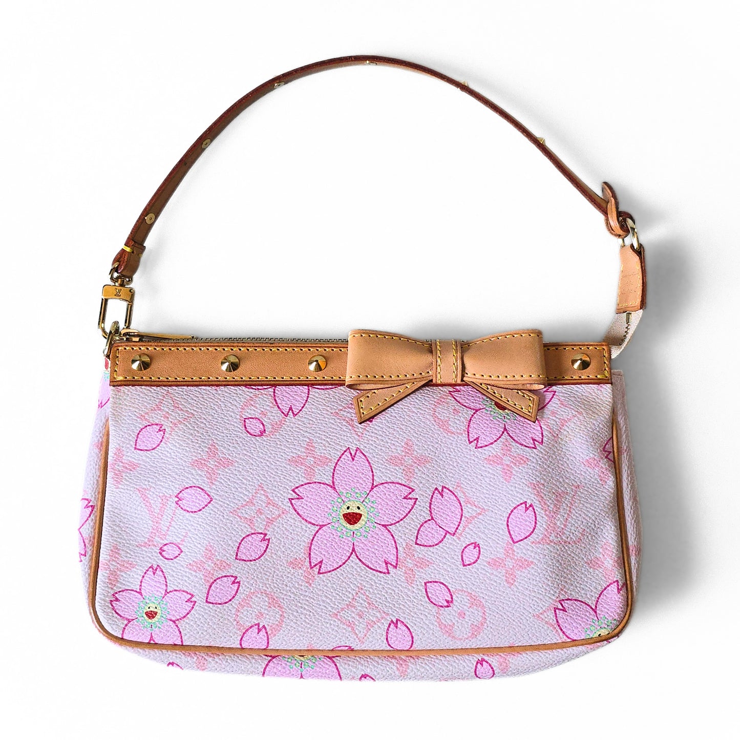 Louis Vuitton Limited Edition Takashi Murakami Cherry Blossom Pochette Pink