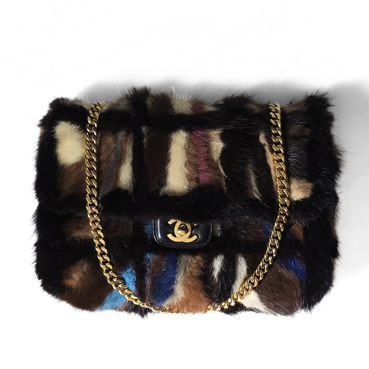 Chanel Mink Patchwork Arm Candy Single Flap Bag GHW Medium
