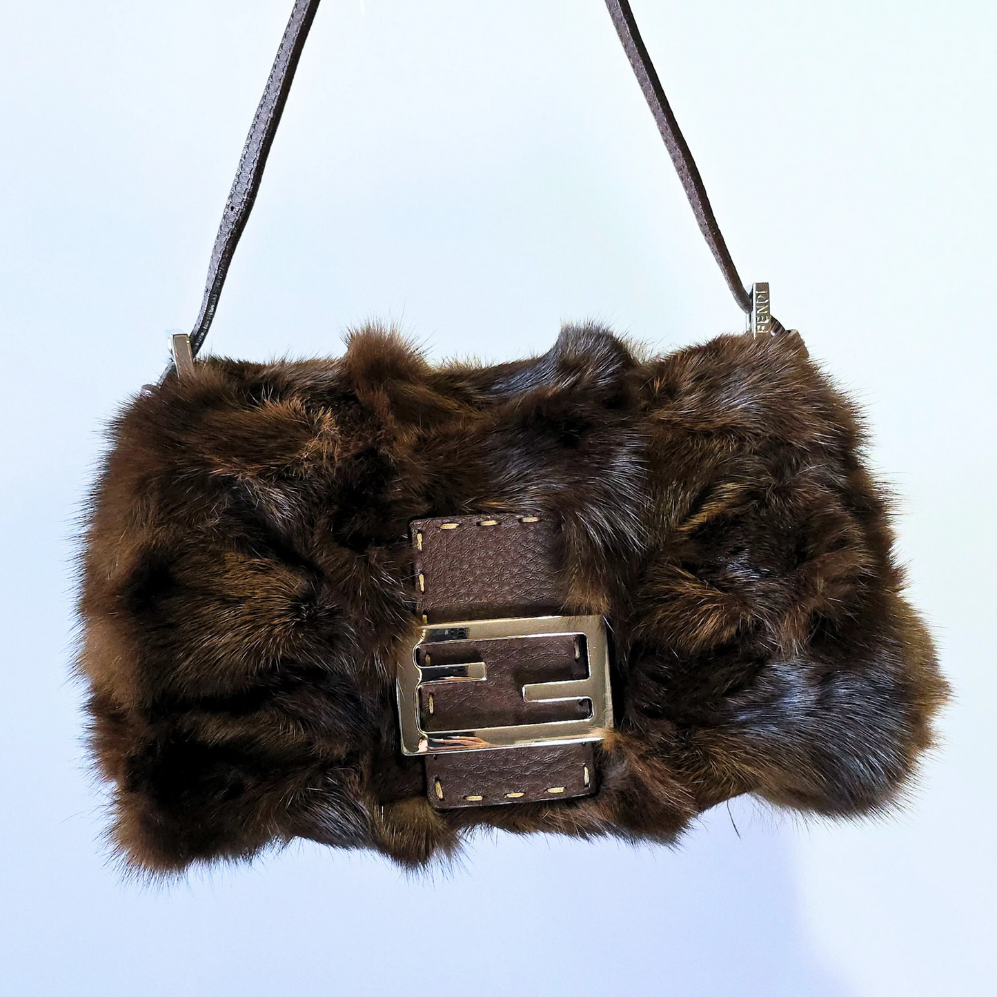 Fendi Rabbit Fur Selleria Mini Mama Baguette