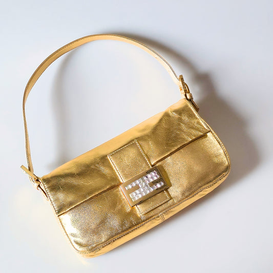Fendi Baguette Gold Metallic ASO SATC