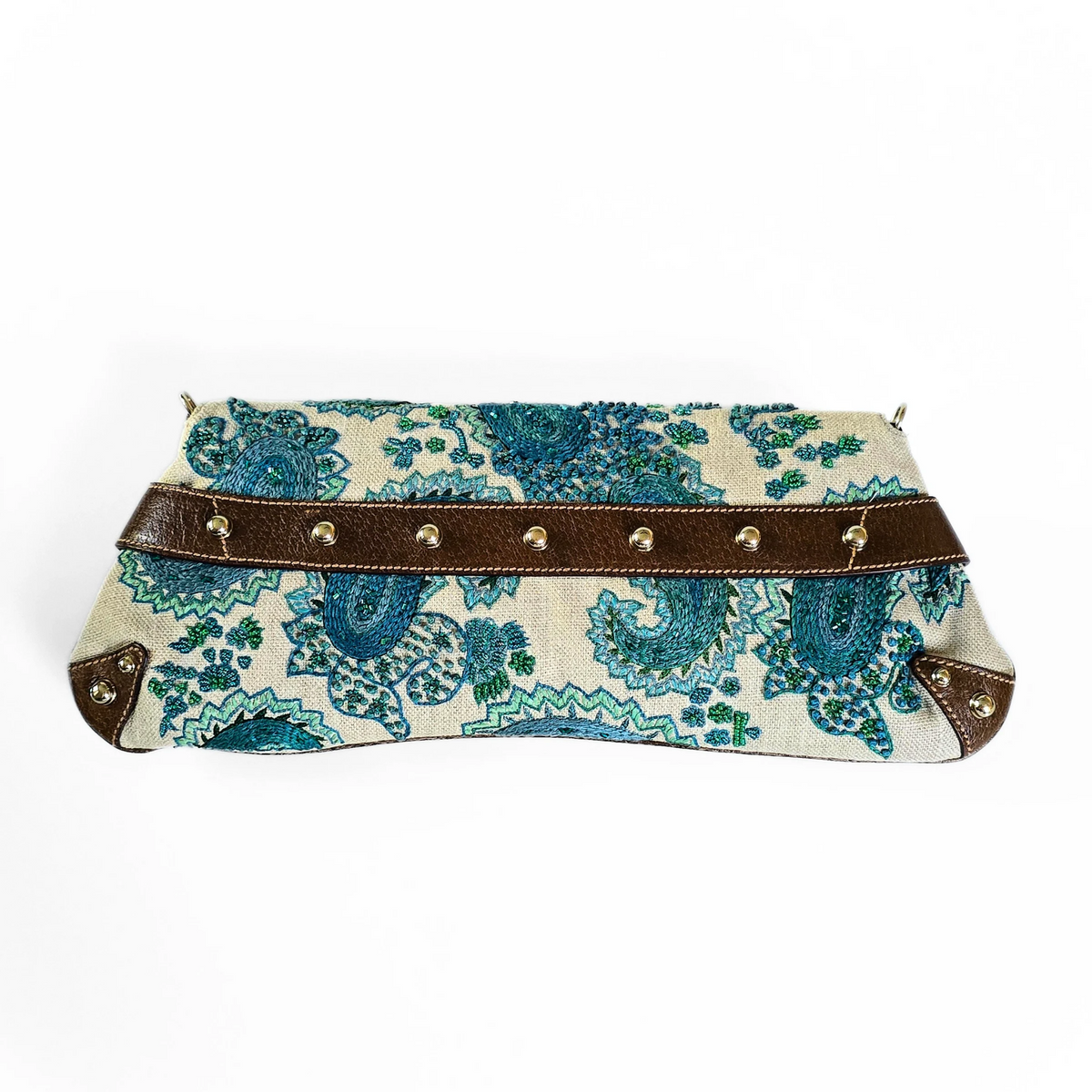 Gucci by Tom Ford XL Horsebit Beaded Embroidered Bamboo HW