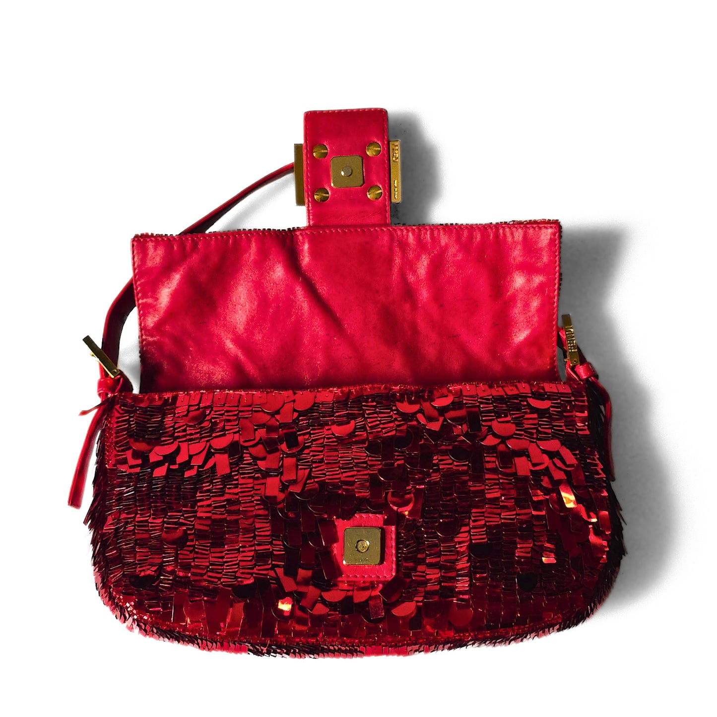 Fendi Baguette Ruby Red Sequins