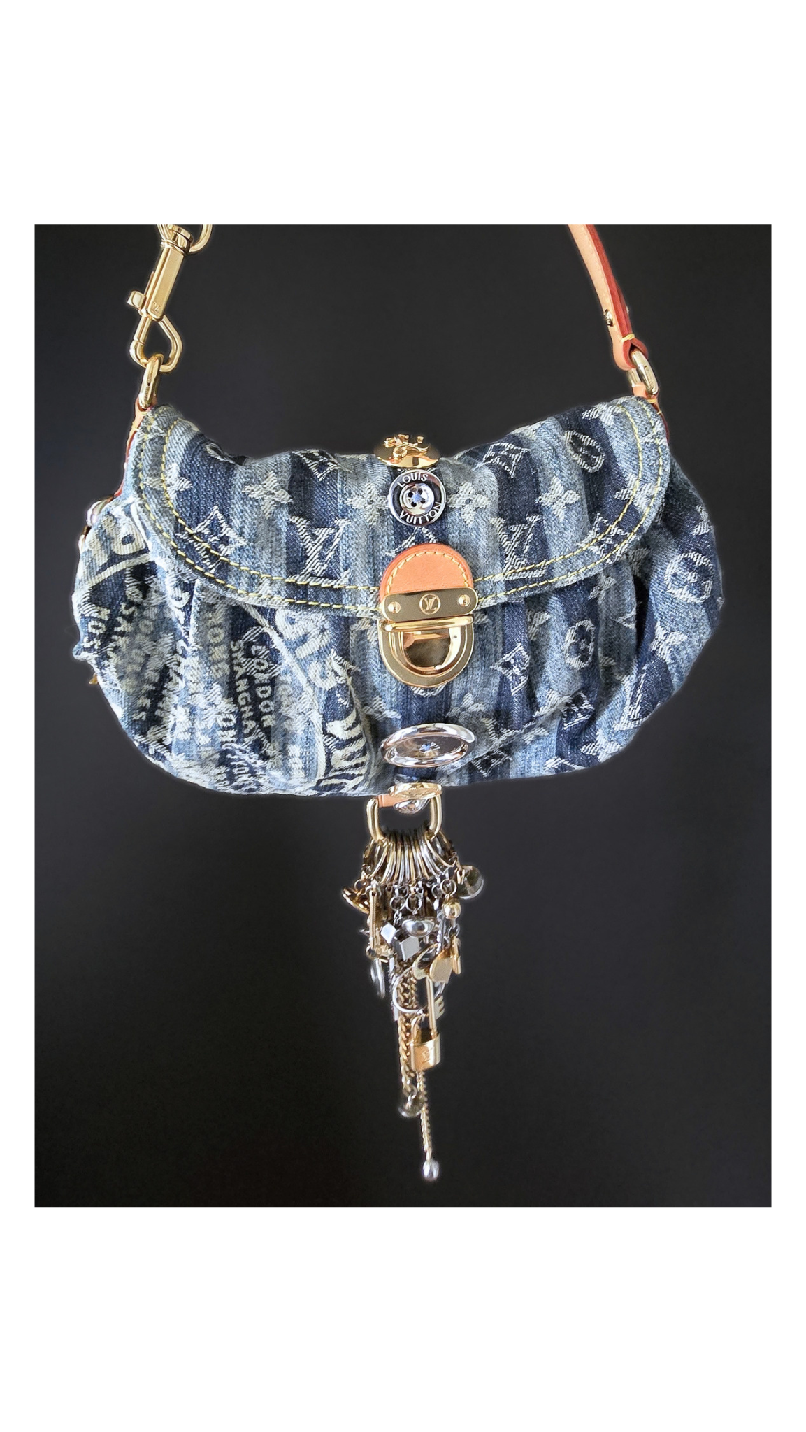 Louis Vuitton x Judy Blame Limited Edition Denim Raye Pleaty with Charms