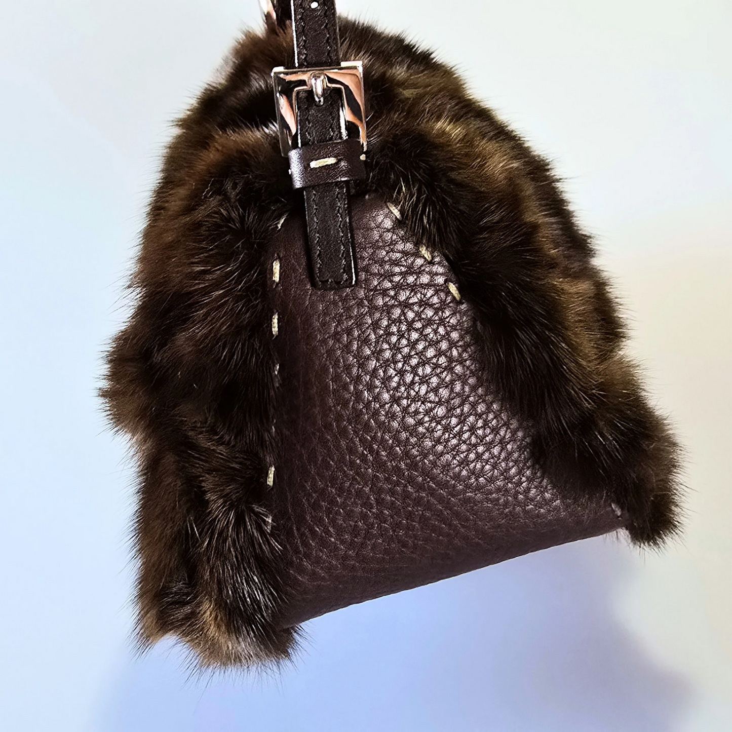 Fendi Rabbit Fur Selleria Mini Mama Baguette