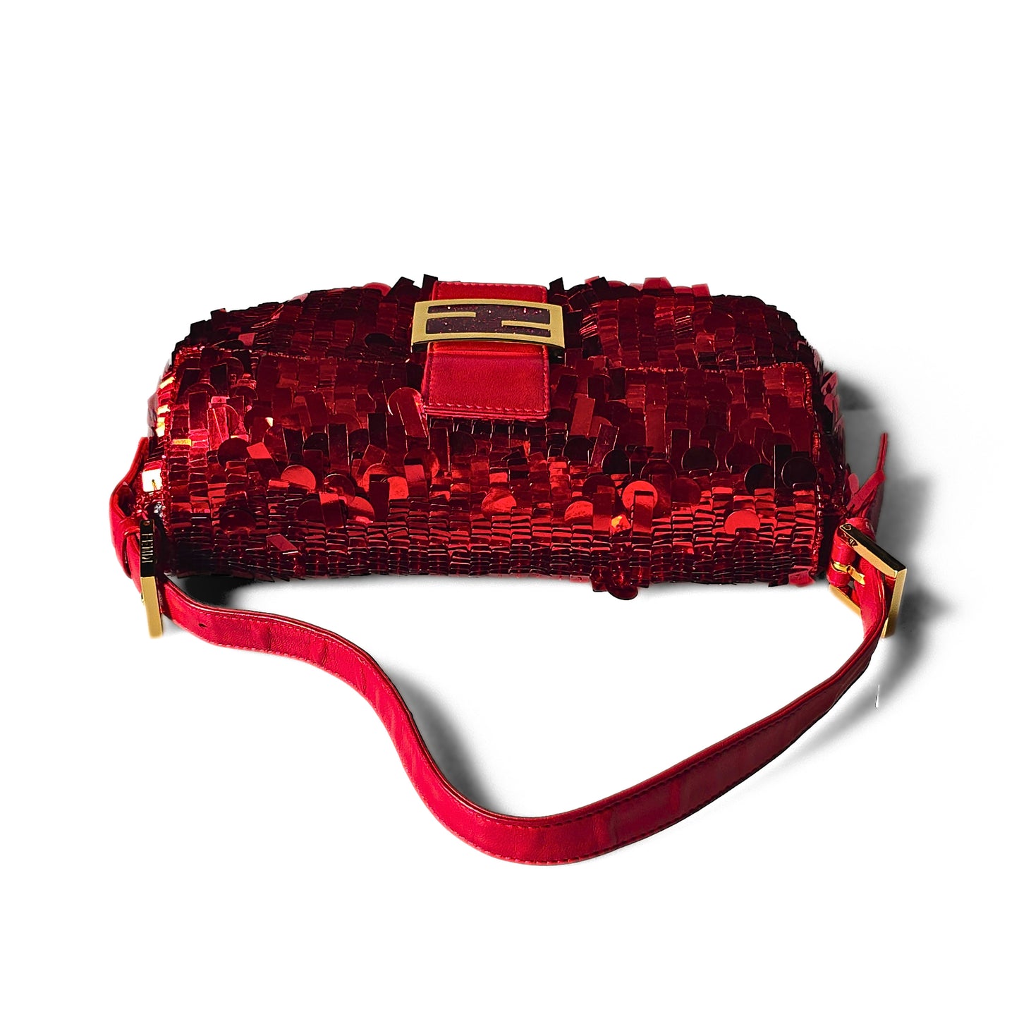 Fendi Baguette Ruby Red Sequins
