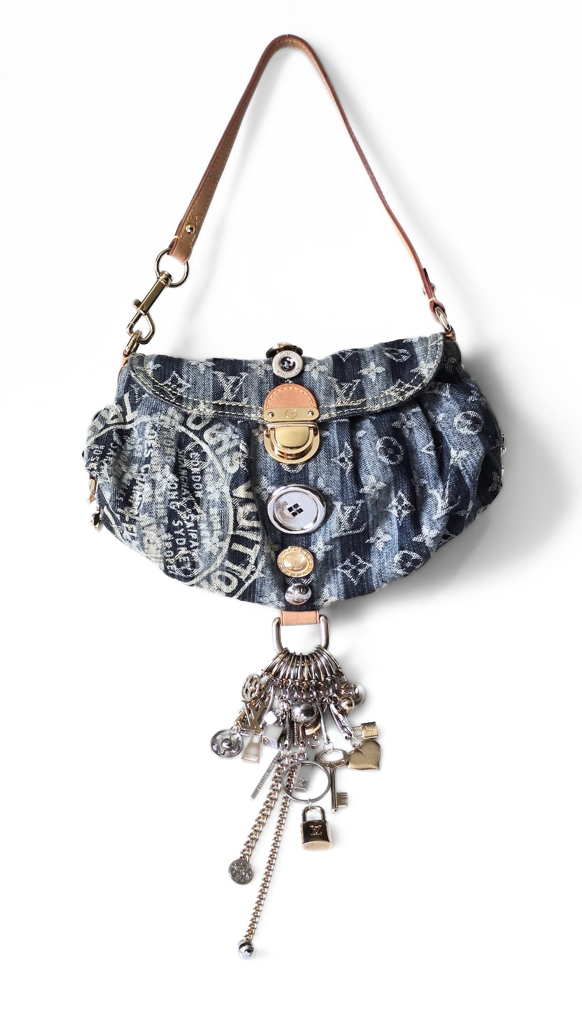 Louis Vuitton x Judy Blame Limited Edition Denim Raye Pleaty with Charms