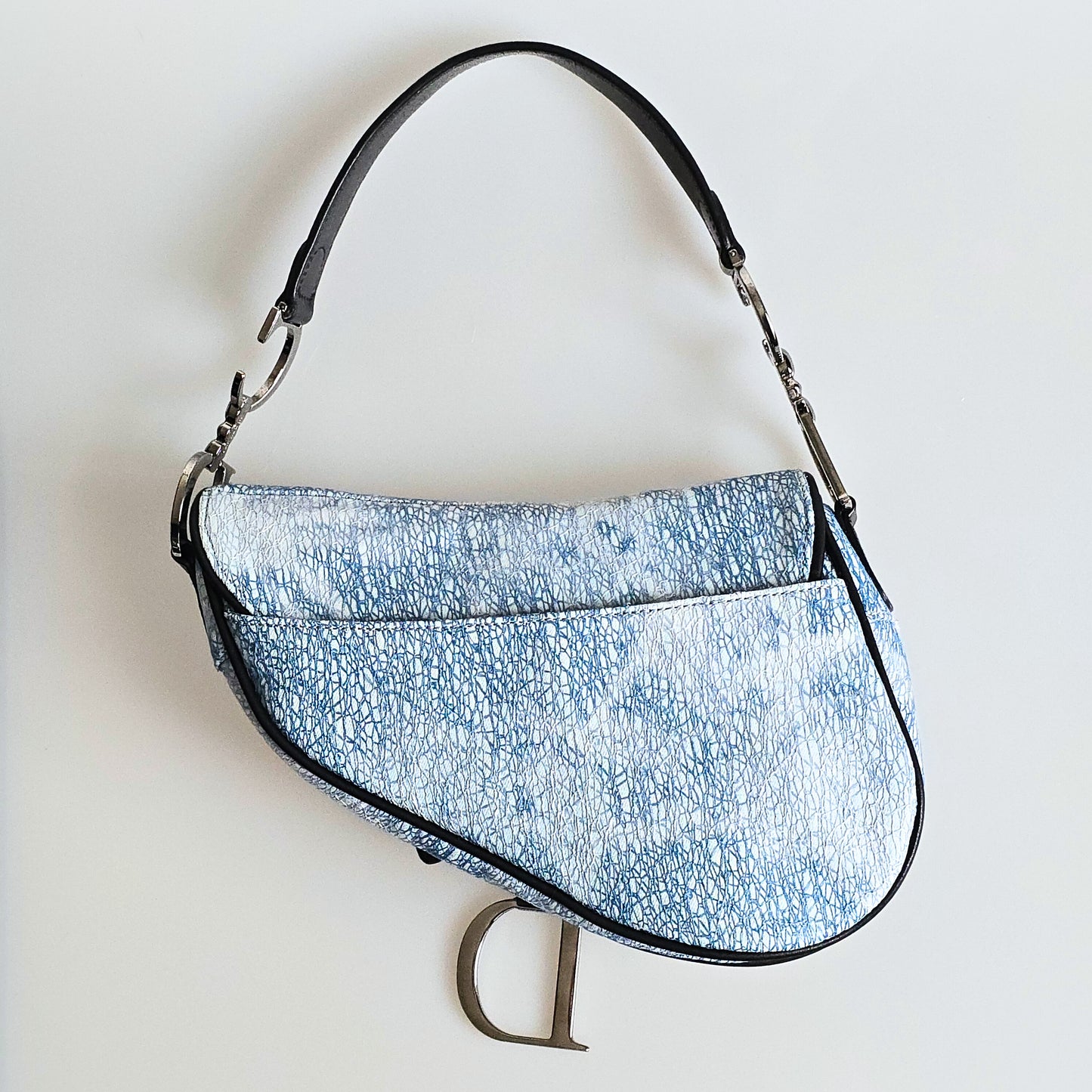 Dior Saddle Bag Denim Tye-Dye Sequin Filigree