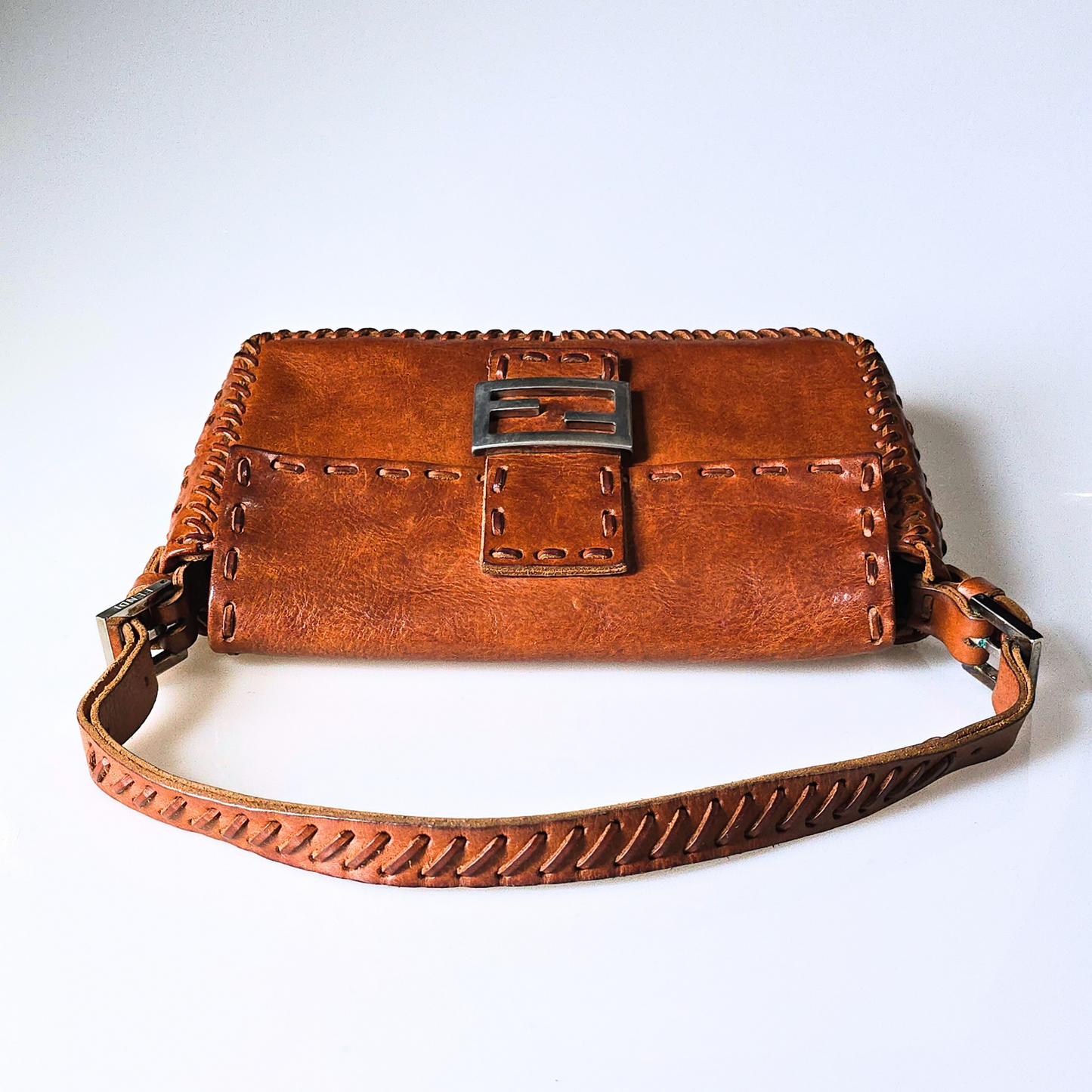 Fendi Baguette Whipstitch Mirror Detailing