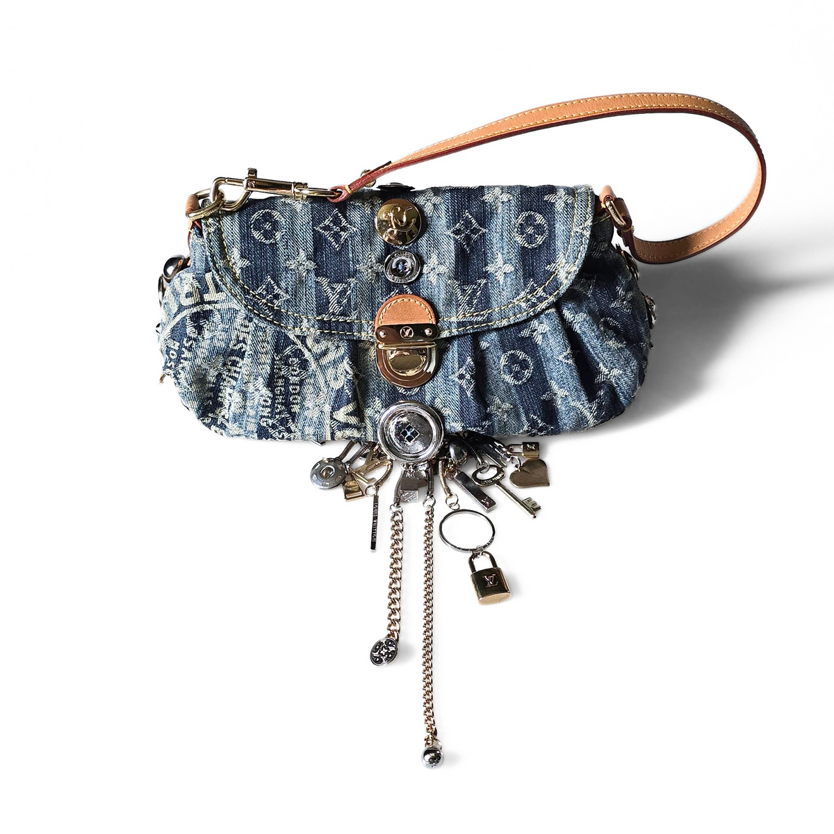 Louis Vuitton x Judy Blame Limited Edition Denim Raye Pleaty with Charms