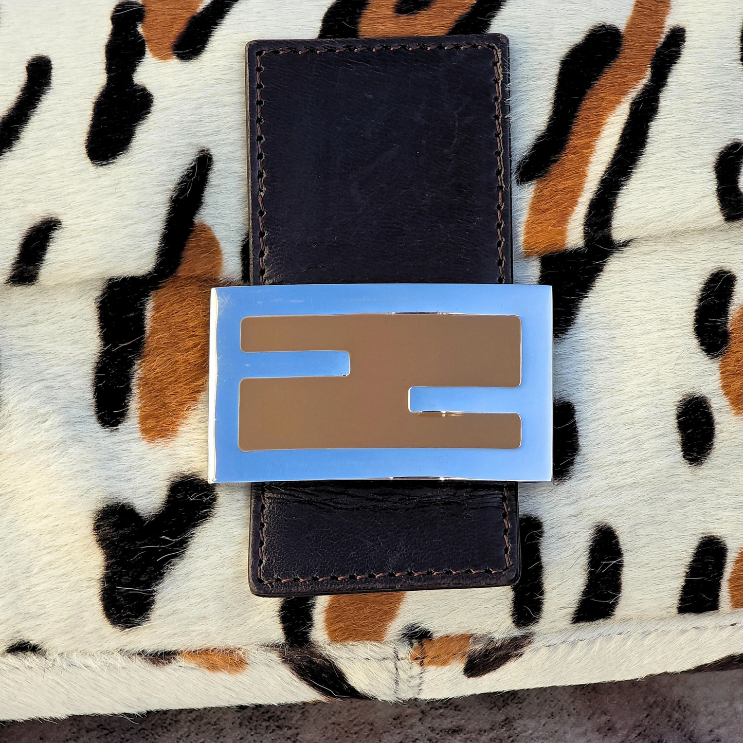 Fendi Baguette Leopard Print Pony Hair