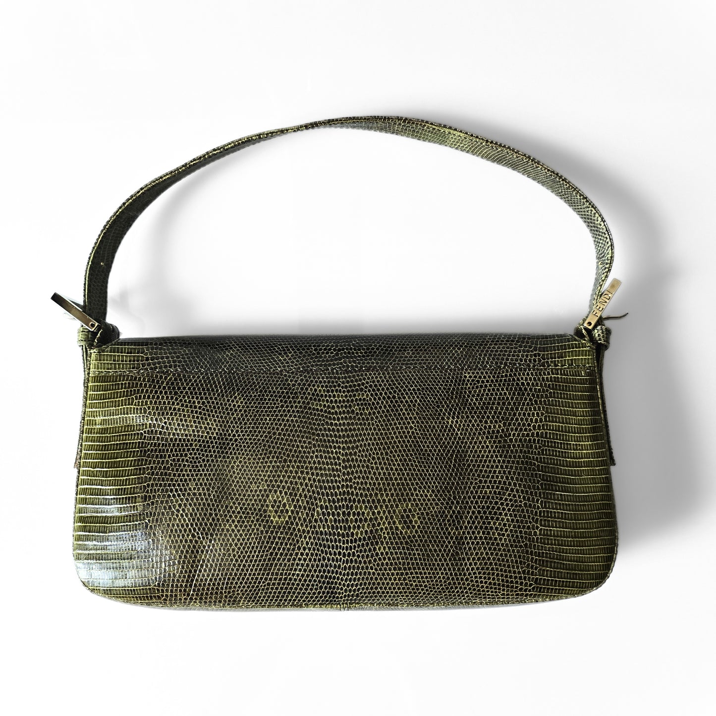 Fendi Baguette Green Ombre Exotic Lizard Leather